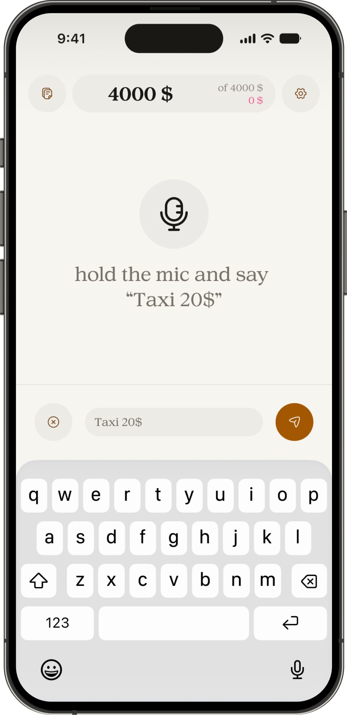 Manor app screen for Type when you need to